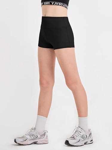Haloumoning Girls Athletic Shorts High Waist Biker Dance Gymnastics Shorts | Soft stretchy fabric,Comfy Yoga Active Shorts, Yoga,Dance, Gymnastics, Running,Volleyball ,Cheer Shorts thumbnail 2