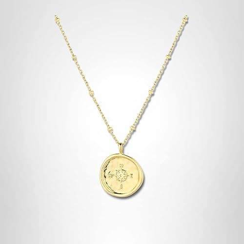 gorjana - Compass Coin Pendant Necklace 3/4 inch - 18k Gold or Silver Plated - Adjustable 17-19 inch Chain - Spring Ring Closure - Long-Lasting thumbnail 6