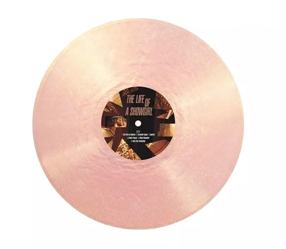 The Life Of A Showgirl Opaque Pink & Pale Yellow With Gold Shimmer Record Includes Lyric Booklet & Poster thumbnail 4