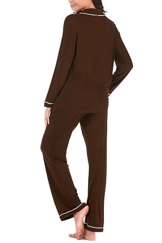 Aamikast Women's Pajama Sets Long Sleeve Button Down Sleepwear Nightwear Soft Pjs Lounge Sets thumbnail 5