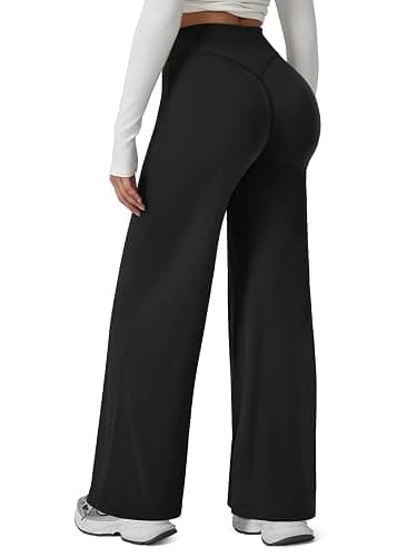 Straight Leg Leggings Women, Butt Lifting High Waisted Wide Leg Yoga Pants, No Front Seam Workout Gym Lounge Pants - Image 1