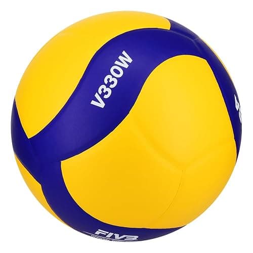 Mikasa V330W, Competition Club Indoor Game Volleyball, Blue/Yellow thumbnail 3