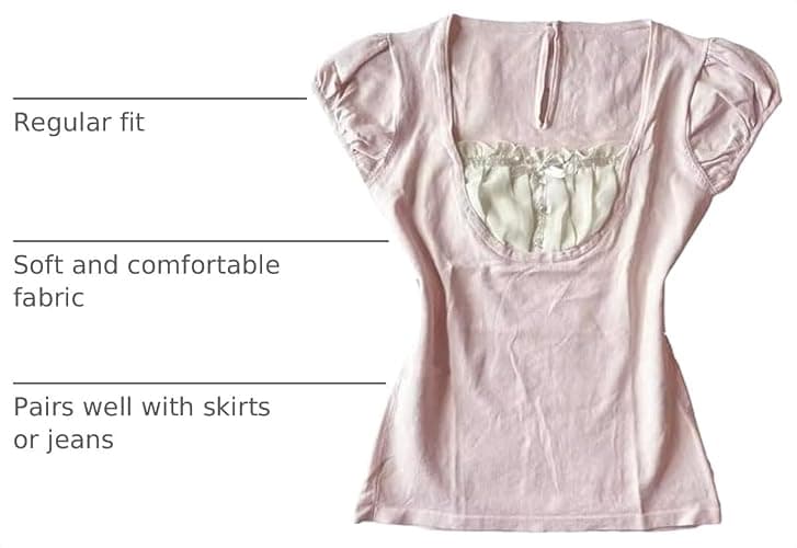 Grunge Emo Goth Shirts Y2k Lace Bow Coquette Babydoll Tops Women Vintage Graphic Tee 2000s Summer Crop Tops thumbnail 4