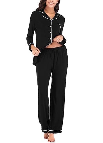 Aamikast Women's Pajama Sets Long Sleeve Button Down Sleepwear Nightwear Soft Pjs Lounge Sets thumbnail 4
