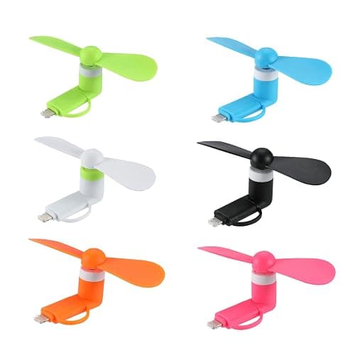 DNTESR Mini Cell Phone Fan 2-in-1 Fan Compatible for iPhone, iPad, Android Smartphone,Tablet - Colorful and Powerful- Cell Phone Summer Accessories (6-Pack) - Image 1