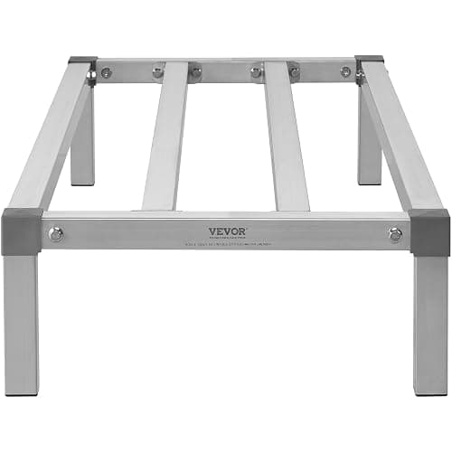 VEVOR Aluminum Dunnage Rack, 48” x 20” Commercial Food Floor Rack, 8” Off the Floor, 1000 lbs Capacity All-Welded Aluminum Storage, for Storage in Restaurants, Kitchens, Garages and Vehicles thumbnail 9