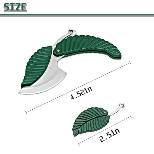 Aarmy 2 Packs Of Green Leaf Key Chain Multi -Function Pocket Outdoor Multi -Function Tool Key Accessories Creative Gifts For Women thumbnail 3