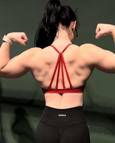 AUROLA Mercury Workout Sports Bras Women Athletic Removable Padded Backless Strapy Minimal Crop Top thumbnail 7