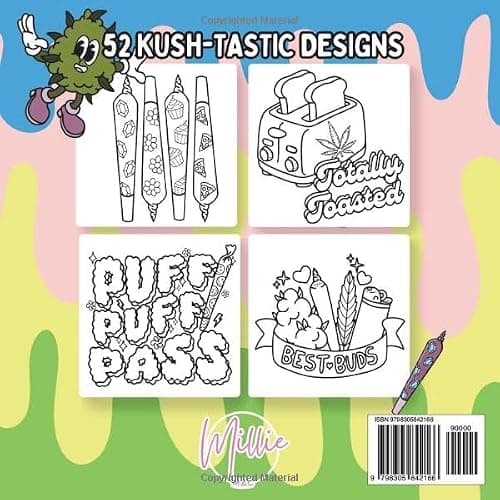 Freshly Gardened: Cute & Trippy Stoner Coloring Book for Weed-Loving Adults: 52 Psychedelic Cannabis Weed Designs for Relaxation, Stress Relief, and ... | Stoner Girl Gift (Bold & Easy Coloring) thumbnail 2