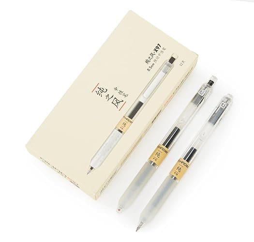 czxwyst X97 Retractable Gel Ink Pens 0.5mm Fine Point (Black Color 12-Pack) thumbnail 3