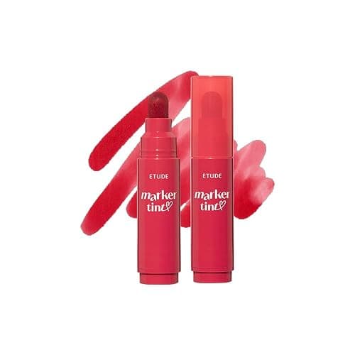 ETUDE Dear Darling Marker Tint #1 Raspberry Pop (5g) | Hydrating & Long Lasting Lip Stain | High Pigmented Lip Maker with Easy Drawing Tip | Korean Daily Lip Tint, Korean Makeup, Kbeauty - Raspberry Pop - Image 1