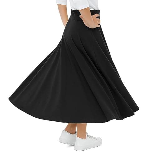 BABY O Girls Kids Basic Stretch Slinky Knit Fold Over Waist Long Midi Skirt for 4 to 18 Years Old - Made in The USA thumbnail 3