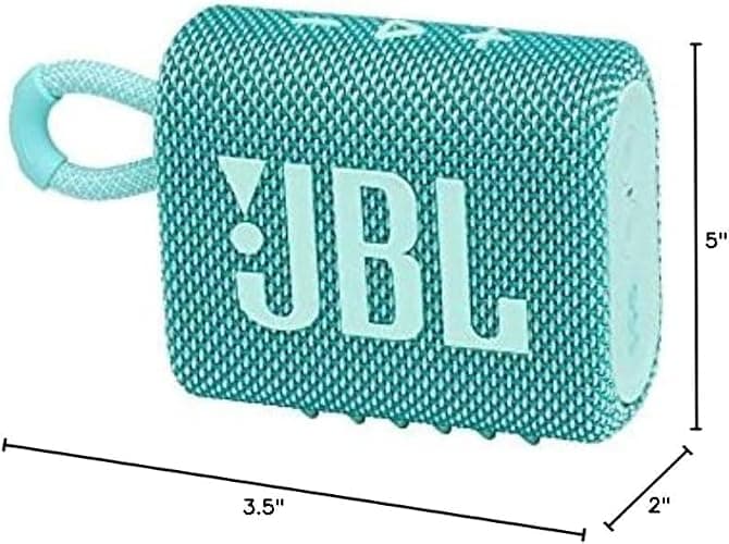 JBL Go 3 - for Portable Use - Speaker with Bluetooth - Built in Battery Waterproof and Dustproof - Includes Cleaning Cloth (Teal) thumbnail 7