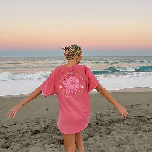 Women's Oversized Hawaiian Graphic T Shirt Retro Tropical Floral Short Sleeve Tee Casual Summer Beach Vacation Tops thumbnail 4