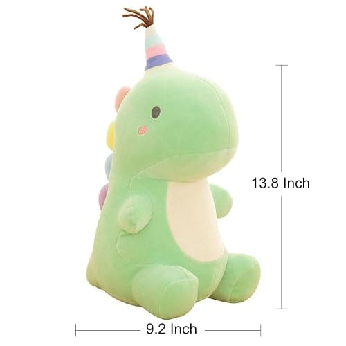 VHYHCY Stuffed Animal Plush Toys, Cute Dinosaur Toy, Soft Dino Plushies for Kids Plush Doll Gifts for Boys Girls (Green, 13.8 Inch) thumbnail 3