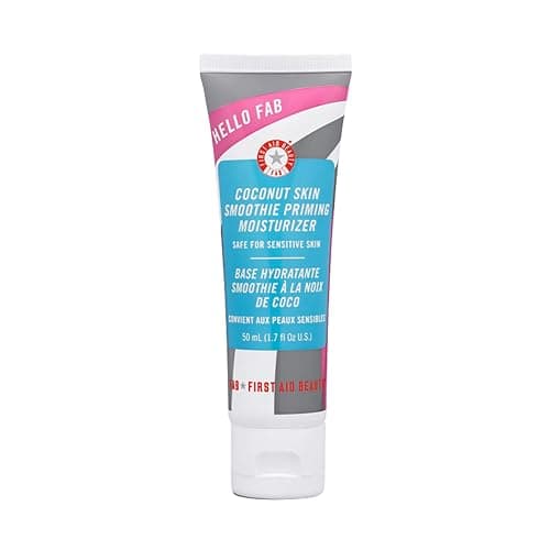 First Aid Beauty - Hello FAB: Coconut Skin Smoothie Priming Moisturizer, 2-in-1 Hydrating Moisturizer and Makeup Primer, Vegan Formula, Non-comedogenic, Safe for Sensitive Skin, 1.7 oz - Image 1