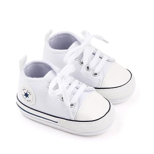 KKIIDDSS Unisex Baby Girls Boys Canvas High-top Shoes, Newborn Infant Anti-Slip Soft Sole Frist Walking Breathable Sneakers thumbnail 5