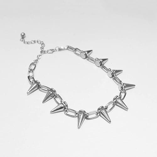 Spike Necklace Spike Choker Rivet Goth Necklaces Chokers with Spikes and Chain Streetwear Vintage Punk Necklace for Women Men thumbnail 6