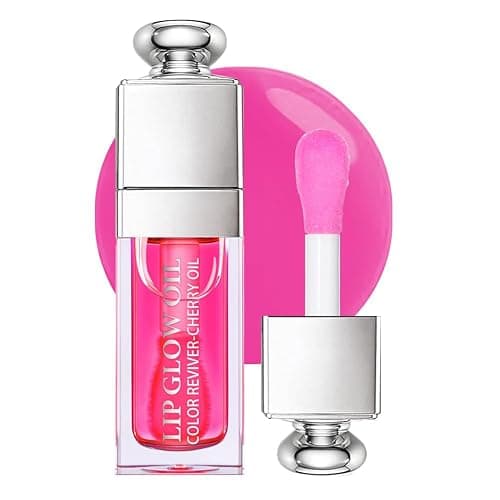 GECOMO Hydrating Lip Glow Oil, Moisturizing Lip Glow Oil, Nourishing Glossy Transparent Lip Oil, Plumping Lip Oil, Lip Balm, Non-sticky Tinted Toot Lip Balm for Lip Care (RASPBERRY) 0.2 OZ - Image 1