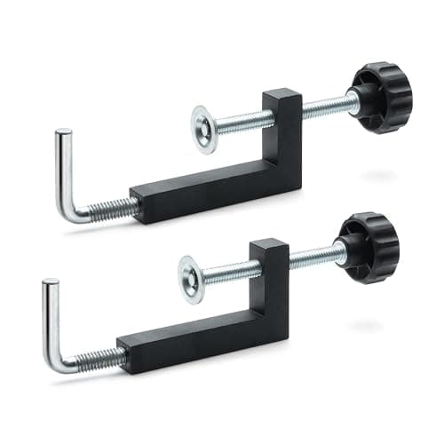 POWERTEC Universal Fence Clamps for Woodworking, Compatible with Table Saw, Miter Saw, Router Table, Drill Press Table, Clamping Square, Woodworking Clamps with 3/8" Rod - 2PCs (71004V) - Image 1