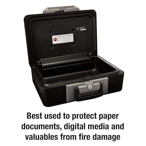 SentrySafe Fireproof Safe Box with Key Lock, Chest Safe with Carrying Handle to Secure Money, Jewelry, Documents, 0.25 Cubic Feet, 6.3 x 15.3 x 12.1 Inches, 1160 thumbnail 3