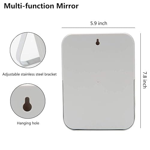 YEAKE Table Desk Vanity Makeup Mirror,8-Inch Portable Folding Mirror with Metal Stand 90°Adjustable Rotation Tavel Make Up Mirror Hanging Bathroom for Shower Shaving(Gray) thumbnail 2