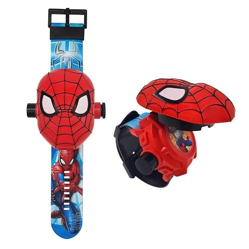 FILDANCO Superhero Projector Watch Kids Digital Watch Toy Toddler Watch with 24 Anime Images Stocking Stuffer Gift for Birthday Halloween Christmas Anniversaries (Red), B0CRKSR635 - Image 1
