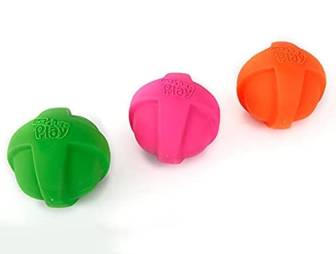 Hartz DuraPlay Ball Squeaky Latex Dog Toy, Neon Green, Neon Pink & Neon Orange, Large 3 Count Pack - Image 1