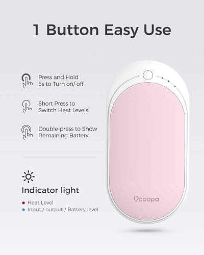 OCOOPA HotPal Rechargeable Hand Warmer, Electric Handwarmer,Portable Pocket Heater, Heat Therapy Great for Raynauds, Hunting, Golf, Camping, Women Mens Gifts thumbnail 6