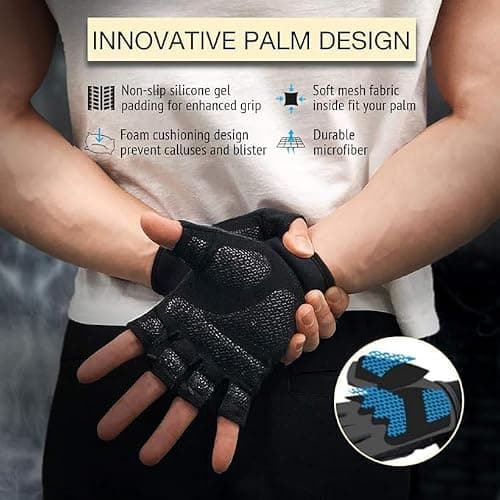 ATERCEL Workout Gloves for Men and Women, Exercise Gloves for Weight Lifting, Cycling, Gym, Training, Breathable and Snug fit thumbnail 3