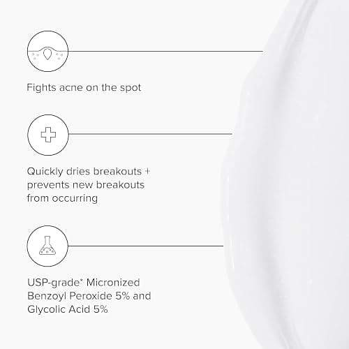 DRMTLGY Acne Spot Treatment and Cystic Acne Treatment. Acne Serum with Micronized Benzoyl Peroxide 5% and Glycolic Acid. 1.1 oz, 2 pack thumbnail 2