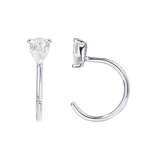 PAVOI 14K Gold Plated Half Hoop Earring for Women, Cartilage Huggie Earring | Hypoallergenic 925 Sterling Silver Earrings, Dainty Huggie Hoop Earrings - Image 1