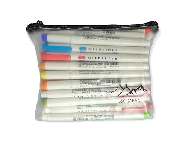 Zebra Mildliner Soft Double-Sided Highlighter 35 Full Color Assorted with Sarasa Clip Pen Black 0.5mm and Original Vinyl Pen Case thumbnail 4