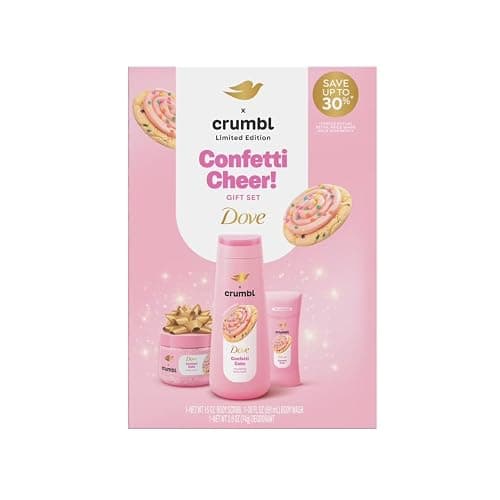 Dove Crumbl Limited Edition Confetti Cake Body Care Gift Set, 3 Count - Image 1