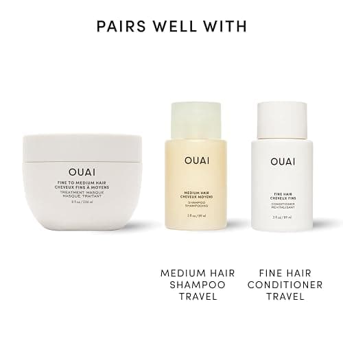 OUAI Fine to Medium Hair Treatment Masque - Mask for Hair Repair, Hydration and Shine - With Shea Butter, Keratin and Panthenol - Paraben, Phthalate and Sulfate Free (3.4 Oz) thumbnail 8