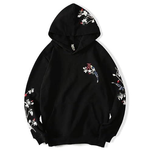 Niepce Inc Streetwear Men's Dragon Embroidered Heavyweight Graphic Hoodies thumbnail 4