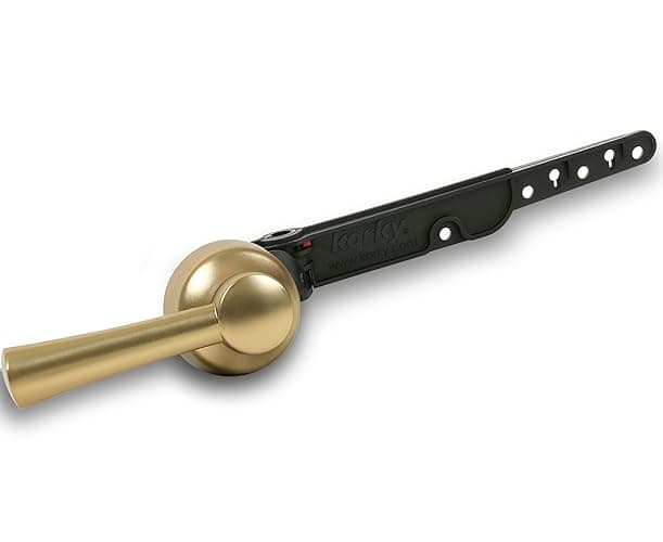 Korky 6094BP StrongARM Tank Lever, Universal to Fit Front Angled Side Left and Right Mount Toilets, Brushed Gold, Simple Style - Brushed Gold - 12.5 x 4 x 2