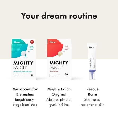 Mighty Patch™ Original patch from Hero Cosmetics – The #1 Hydrocolloid Acne Pimple Patch for Shrinking Zits and Whiteheads in 1 use; Nighttime Spot Stickers for Face and Skin (36 Count) thumbnail 9