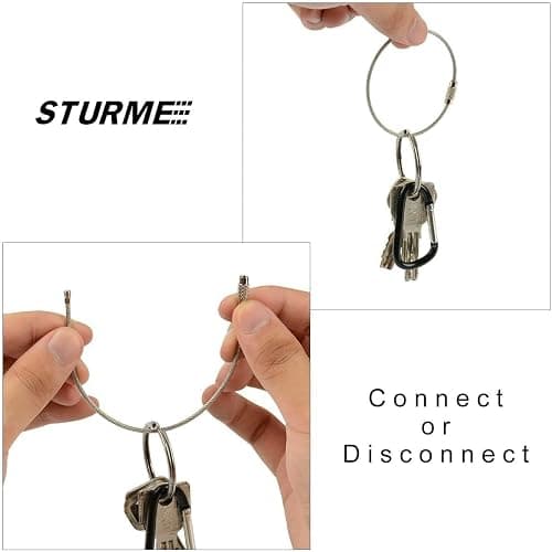 STURME 2" Aluminum D Ring Carabiners Clip D Shape Spring Loaded Gate Small Keychain Carabiner Clip Set Outdoor Camping Mini Lock Snap Hooks Spring Link Key Chain Durable Improved 24 PCS thumbnail 4