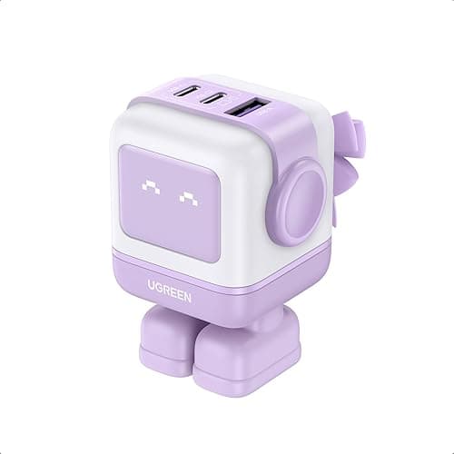 UGREEN Uno 65W USB C Charging Block Nexode 3-Port GaN Charger Compact Fast USB C Power Adapter for MacBook Pro/Air, XPS 13, Note 20/10+, iPhone 16/15, Galaxy S24/S23, Steam Deck, ROG Ally(Purple) - Purple - Image 1