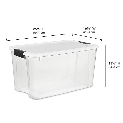 Sterilite 4 Pack Ultra Latching Box, Storage Bins with Lids, Clear Plastic, 70 Quart - Heavy-Duty Organizing Containers for Closet, Bathroom, and Office thumbnail 3