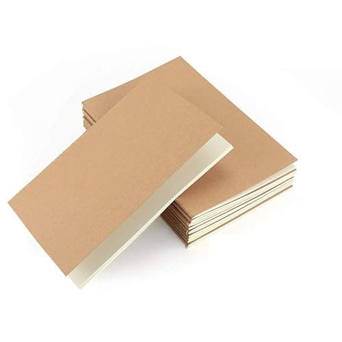 VEESUN Set de 10 Cahiers, Format A5 Journal à Couverture Kraft Souple 5 Lignés et 5 Blanc 60 Pages Carnet de Notes Carnet Dessin Bloc Notes pour Bureau Agenda L'école L'écriture Garçons Filles - Image 1
