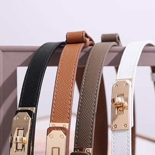 Women's Skinny Leather Belts Thin Waist Belt for Women with Turn Lock Buckle, Belts Woman Adjustable for Dresses and Jeans thumbnail 8