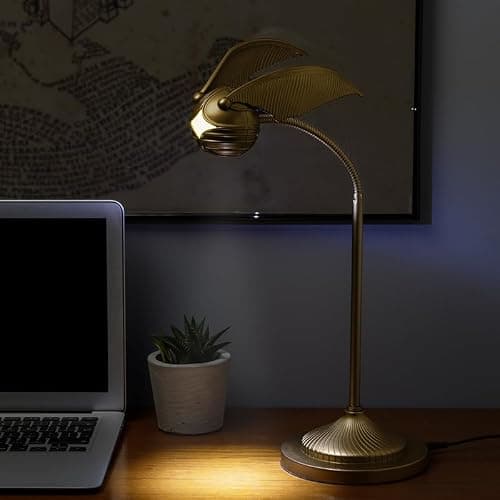 Paladone Golden Snitch Posable Desk Lamp - Officially Licensed Harry Potter Light for Bedside Table Reading, Flexible Neck, Gift for Home Office Decor thumbnail 3