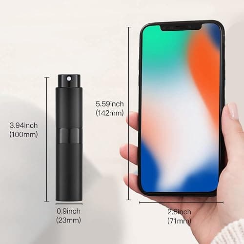 LISAPACK 8ML Atomizer Perfume Spray Bottle for Travel (3 PCS) Empty Cologne Dispenser, Portable Sprayer Travel Essentials for Men and Women (Black) thumbnail 7