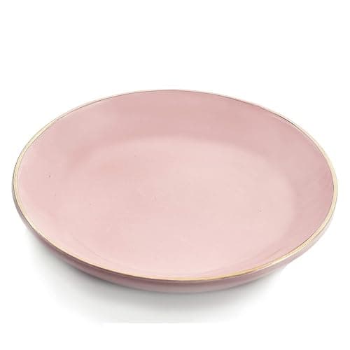 HANKOR 4.75" Ceramic Jewelry Tray, Small Ring Dish Holder Trinket Tray, Catch All Trays for Ring Earring Necklace Key, Christmas Gifts for Women Girls, Pink - Image 1