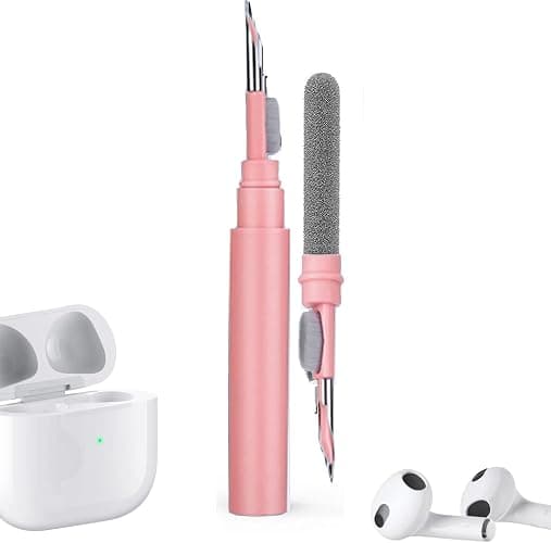 Cleaner Kit for Airpods Pro 1 2 3 4, Multi-Function Cleaning Tool with Brush Flocking Sponge for iPad iPhone,Earbuds,Wireless Earphones,Bluetooth Headphones Case,Camera,Laptop, Pink - Image 1
