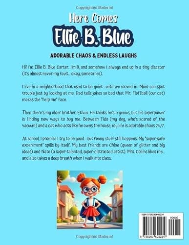 1st Grade Reading Books - Here Comes Ellie B. Blue: Adorable Chaos & Endless Laughs, 5 Minute Stories with morals and values - Gifts For 6-7 Year Old Girls thumbnail 2
