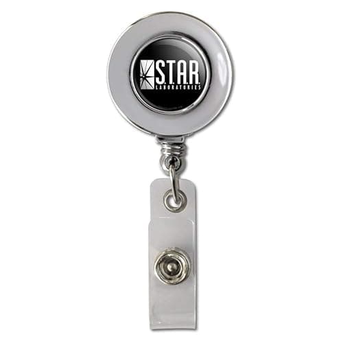 The Flash TV Series Star Labs Logo Retractable Reel Chrome Badge ID Card Holder Clip - Image 1