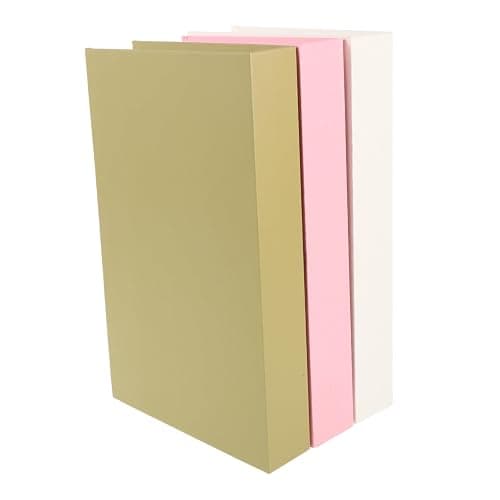 Vaguelly 3pcs Decorative Fake Books for Faux Book Props Pink Beige Green for Bookshelf Office and Model Room - Image 1